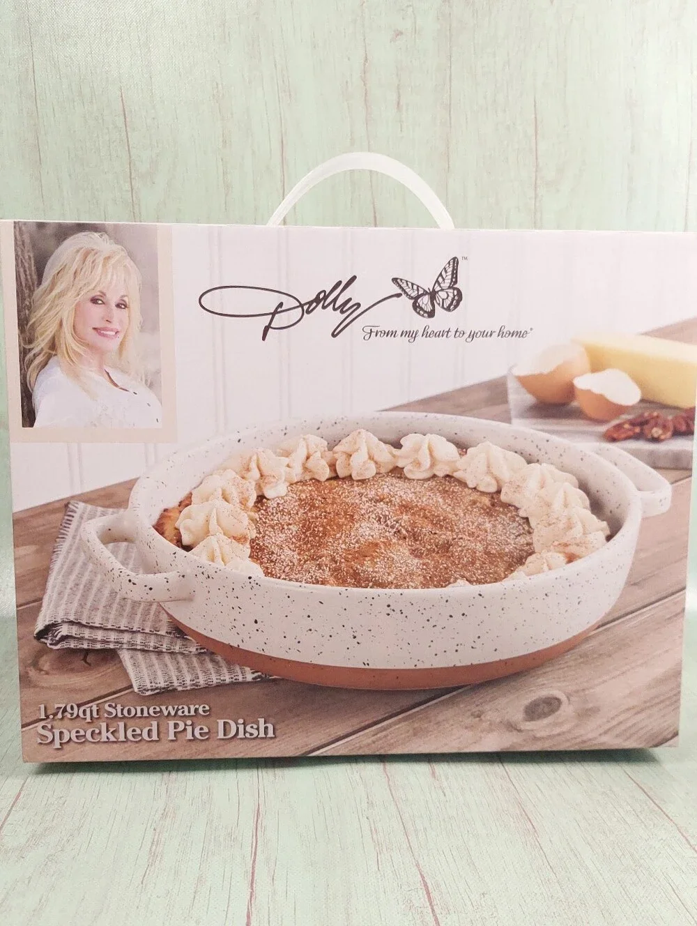 Dolly Parton Speckled Pie Dish Stoneware New in Box